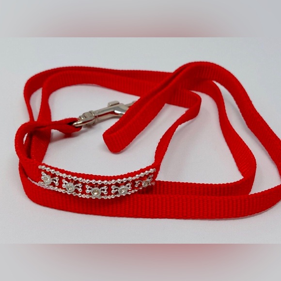 Furry Angel Wings Harness & Red Bling Collar & Leash set - Picture 3 of 10